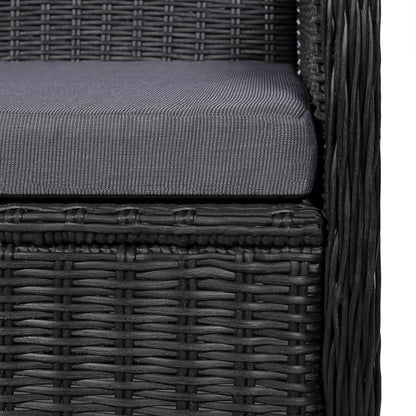 Outdoor Chairs With Cushions 2 Pcs Poly Rattan