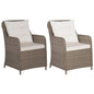 Outdoor Chairs With Cushions 2 Pcs Poly Rattan