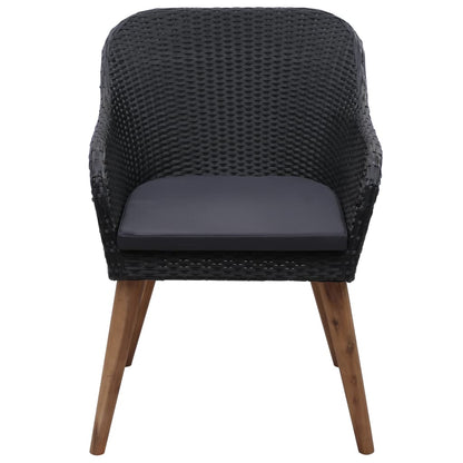 Outdoor Chairs With Cushions 2 Pcs Poly Rattan