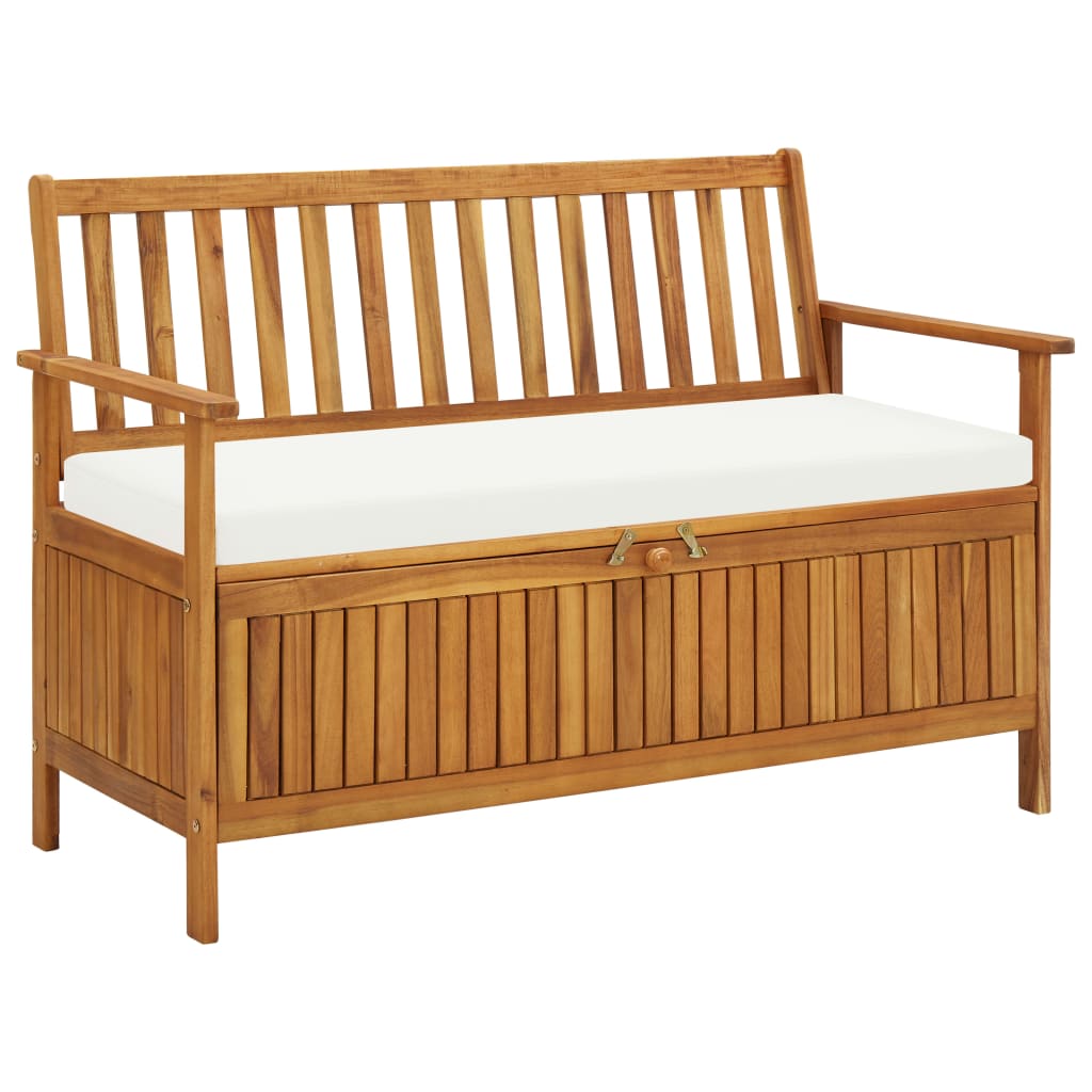 Garden Storage Bench 120 Cm Solid Acacia Wood