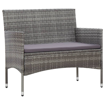Garden Bench 90 Cm Poly Rattan Black