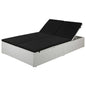 Double Sun Lounger With Cushion Poly Rattan Black