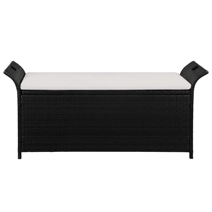 Storage Bench With Cushion 138 Cm Poly Rattan