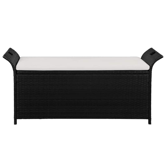 Storage Bench With Cushion 138 Cm Poly Rattan