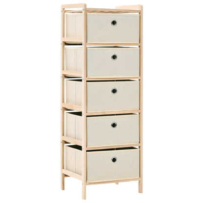 Storage Rack With 3 Fabric Baskets Cedar Wood Beige