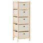 Storage Rack With 3 Fabric Baskets Cedar Wood Beige