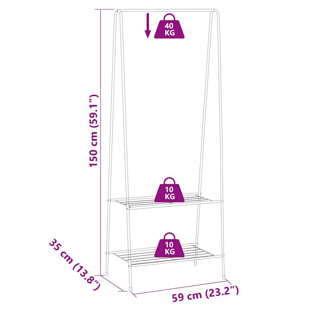 Clothes Rack 59X35X150 Cm