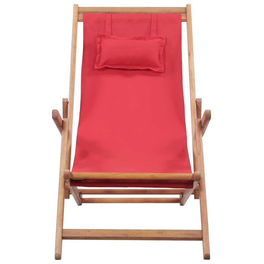 Folding Beach Chair Fabric And Wooden Frame