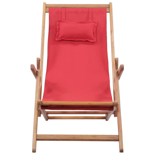 Folding Beach Chair Fabric And Wooden Frame