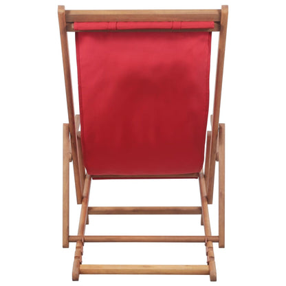 Folding Beach Chair Fabric And Wooden Frame