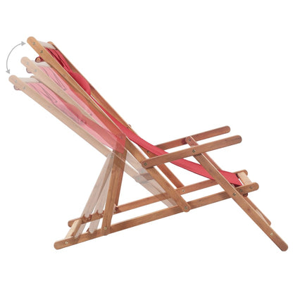Folding Beach Chair Fabric And Wooden Frame