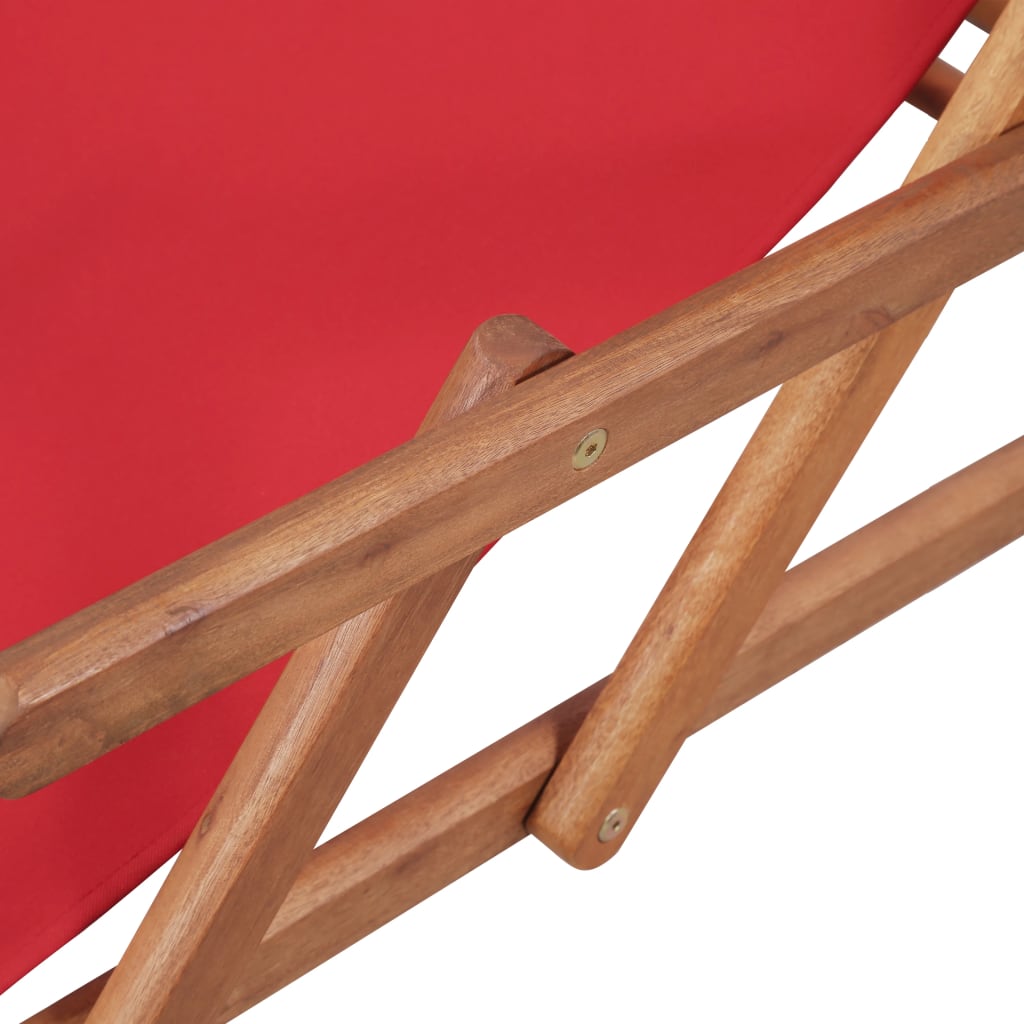 Folding Beach Chair Fabric And Wooden Frame