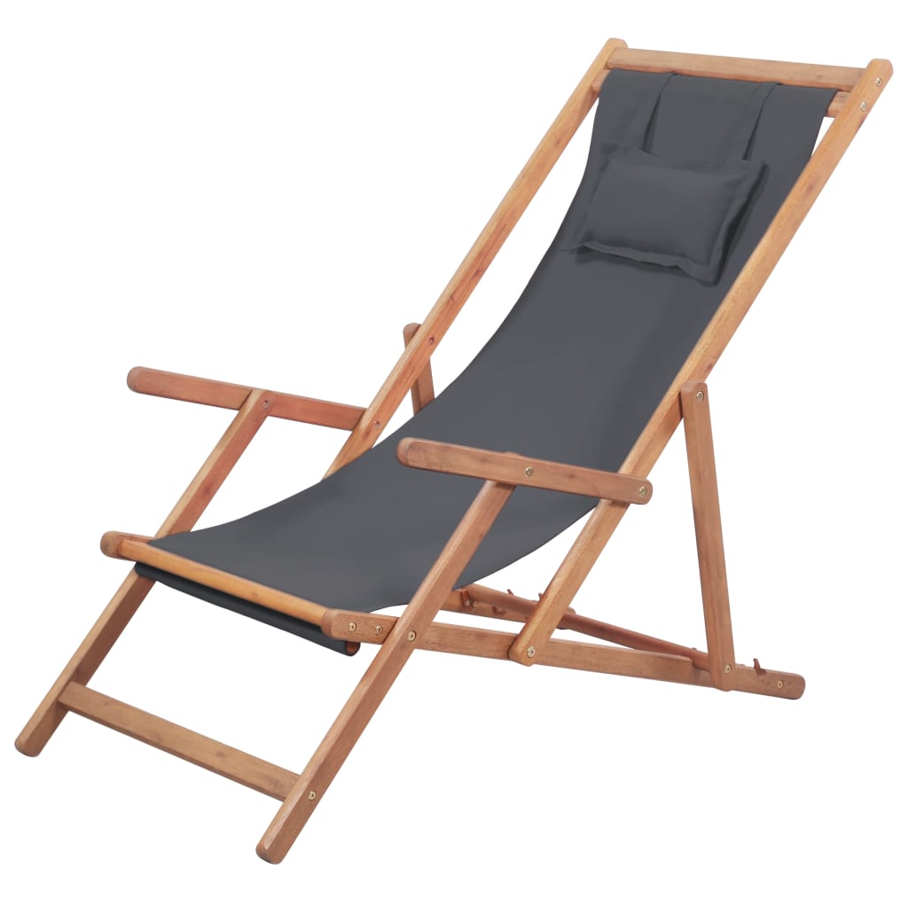 Folding Beach Chairs 2 Pcs Fabric