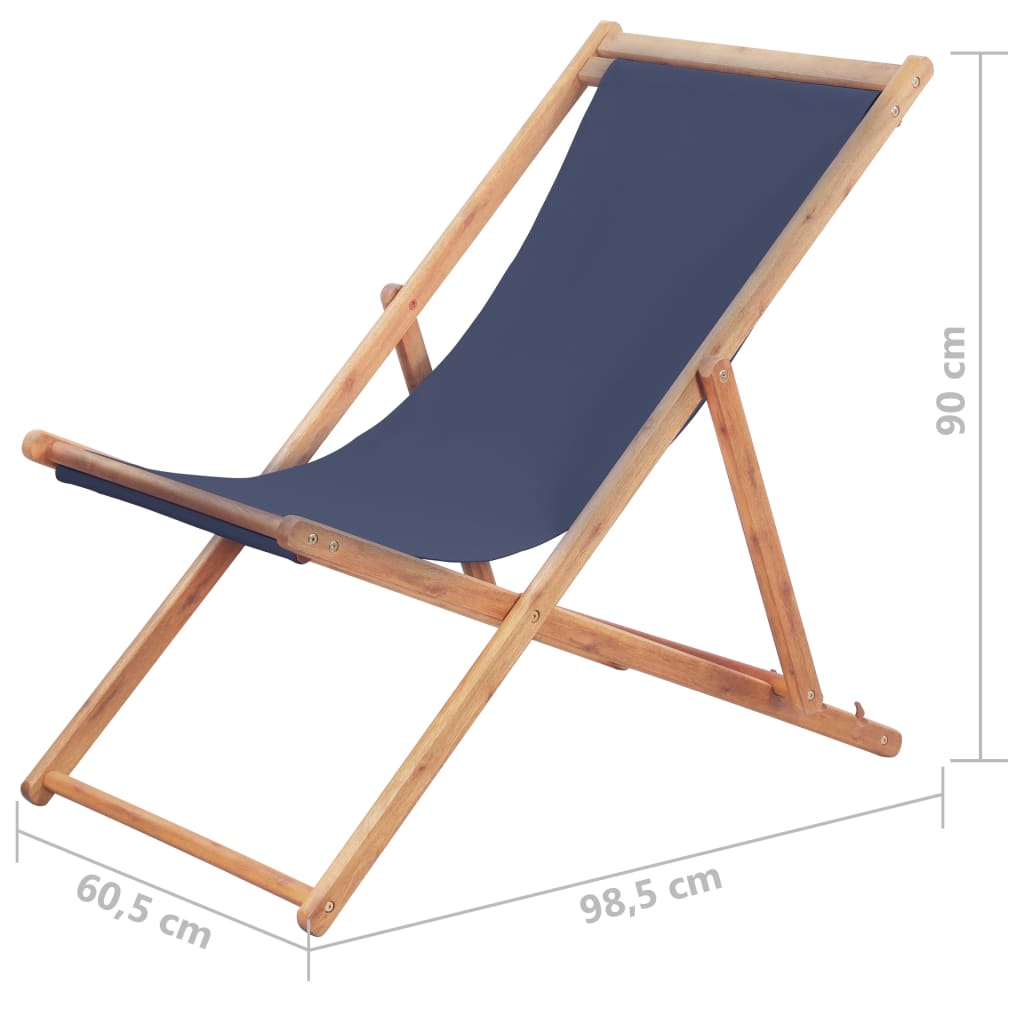 Folding Beach Chair Fabric And Wooden Frame