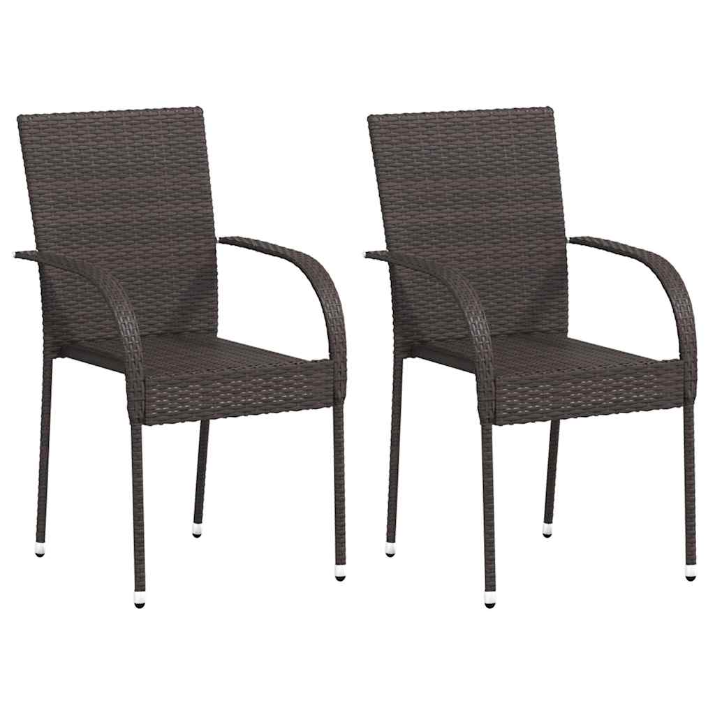 Stackable Outdoor Chairs 4 Pcs Poly Rattan