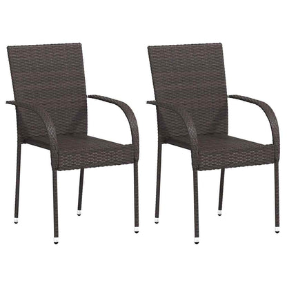Stackable Outdoor Chairs 4 Pcs Poly Rattan