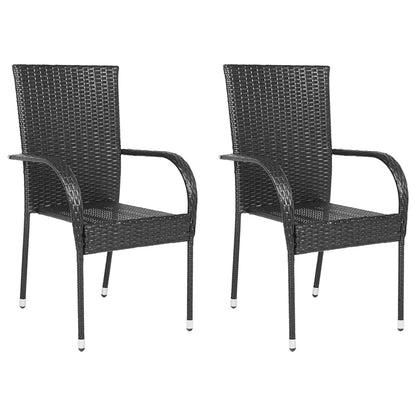 Stackable Outdoor Chairs 4 Pcs Poly Rattan