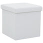 Folding Storage Stool Faux Leather