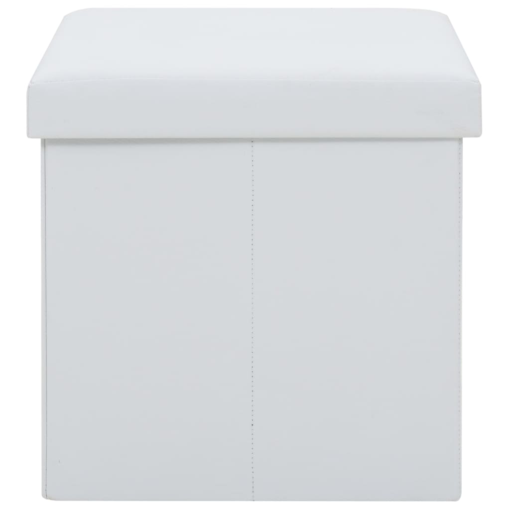 Folding Storage Stool Faux Leather