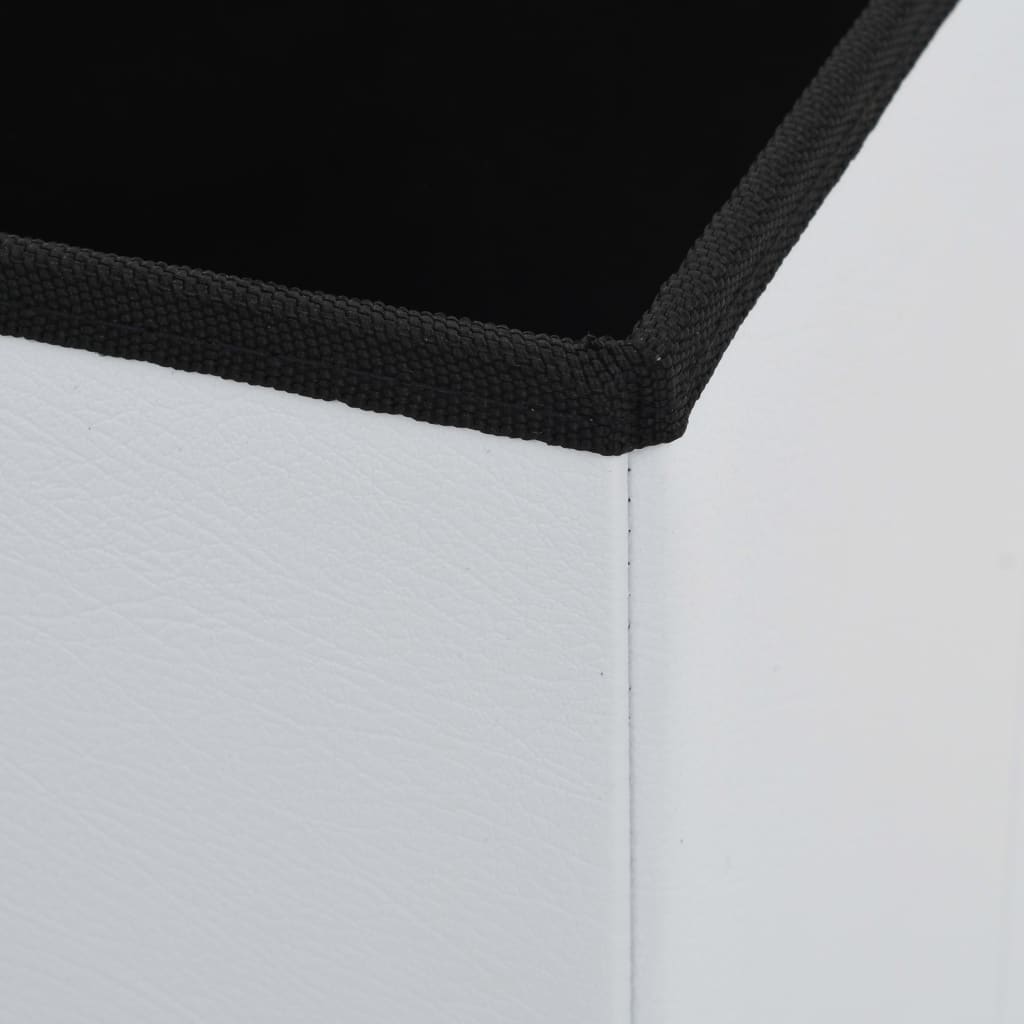 Folding Storage Stool Faux Leather