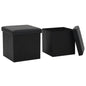 Folding Storage Stool Faux Leather