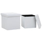 Folding Storage Stool Faux Leather