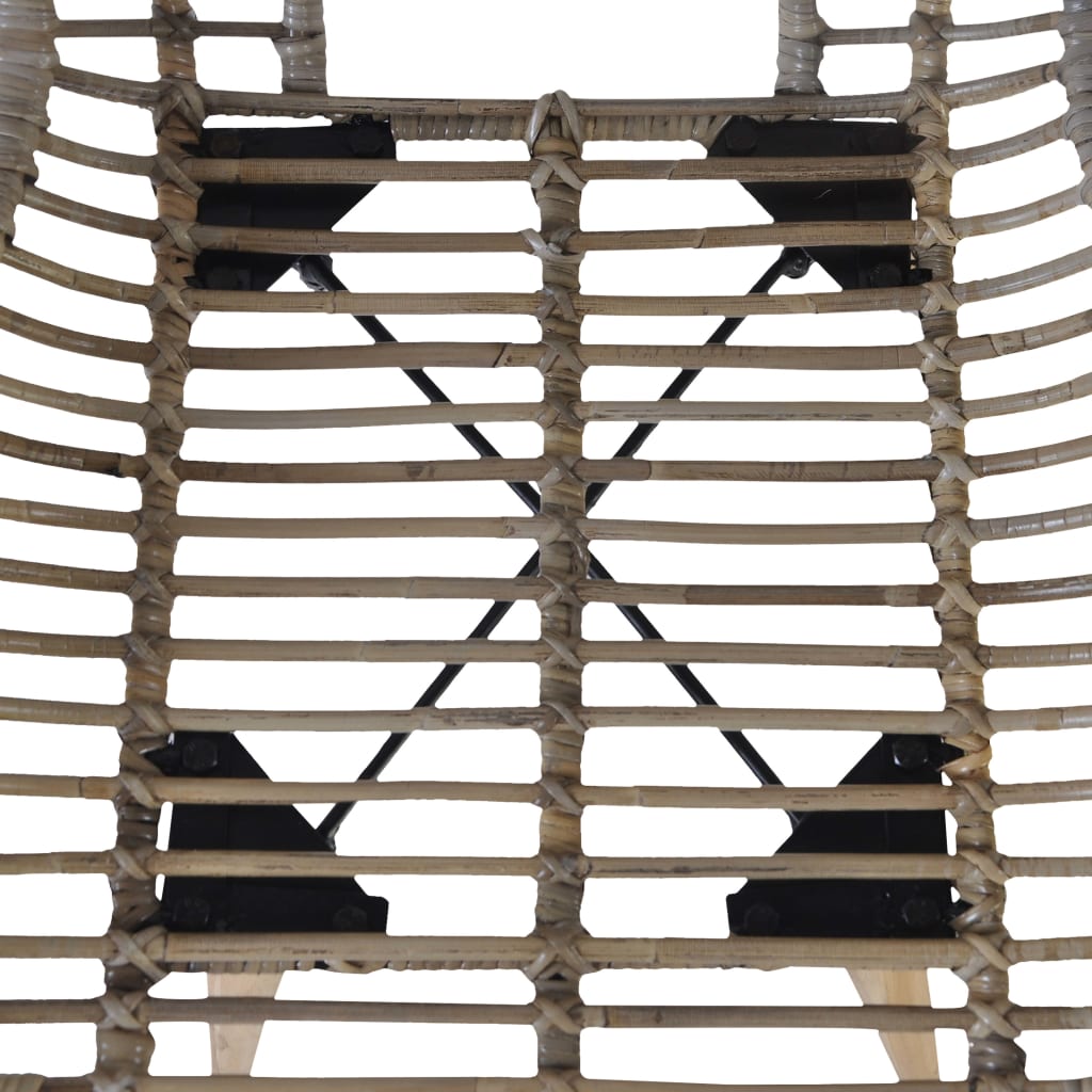 Dining Chairs 2 Pcs Natural Rattan