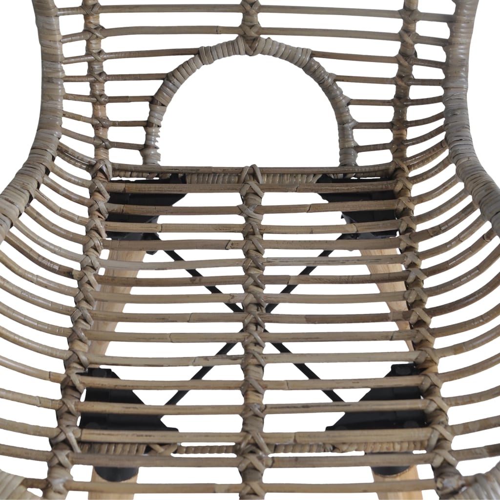 Dining Chairs 2 Pcs Natural Rattan
