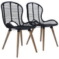 Dining Chairs 2 Pcs Natural Rattan