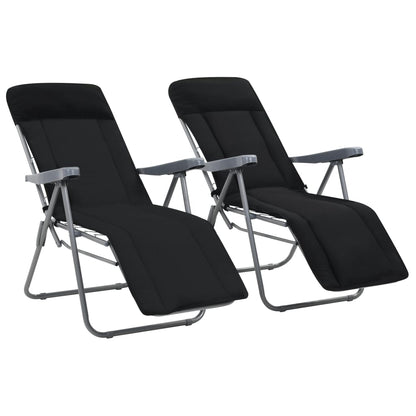 Folding Garden Chairs With Cushions 2 Pcs