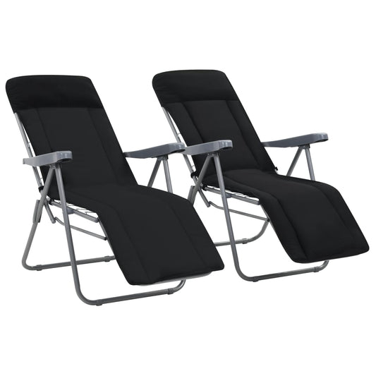 Folding Garden Chairs With Cushions 2 Pcs