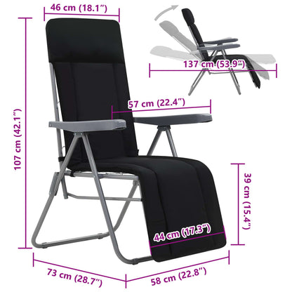 Folding Garden Chairs With Cushions 2 Pcs