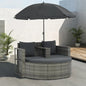 Garden Bed With Parasol Poly Rattan