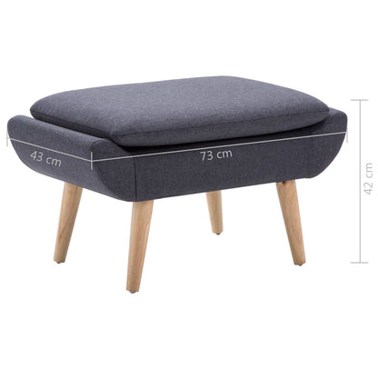 Footstool Fabric Upholstery 73X43X42 Cm Dark Grey