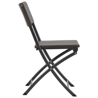 Folding Garden Chairs 2 Pcs Hdpe And Steel Brown