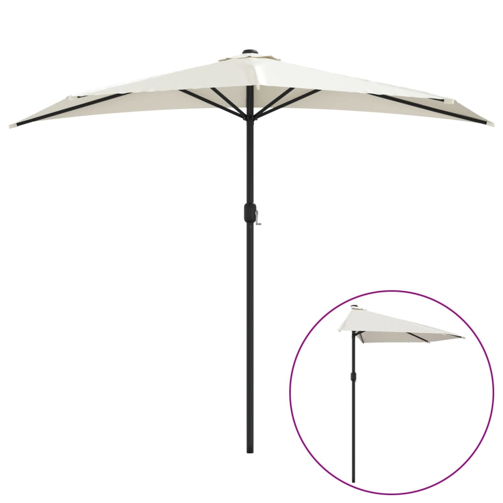 Garden Parasol With Aluminium Pole 270X144 Cm Half