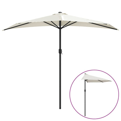 Garden Parasol With Aluminium Pole 270X144 Cm Half