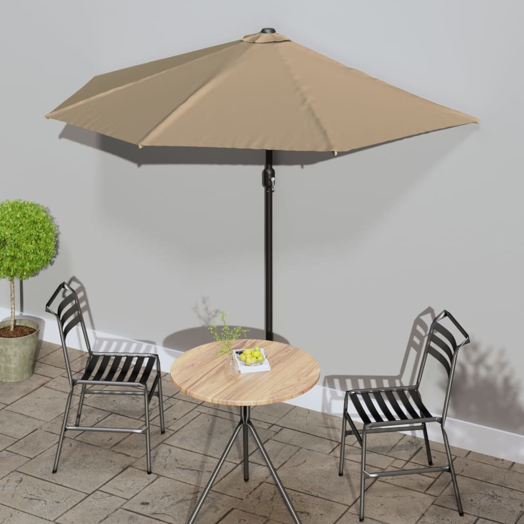 Garden Parasol With Aluminium Pole 270X144 Cm Half