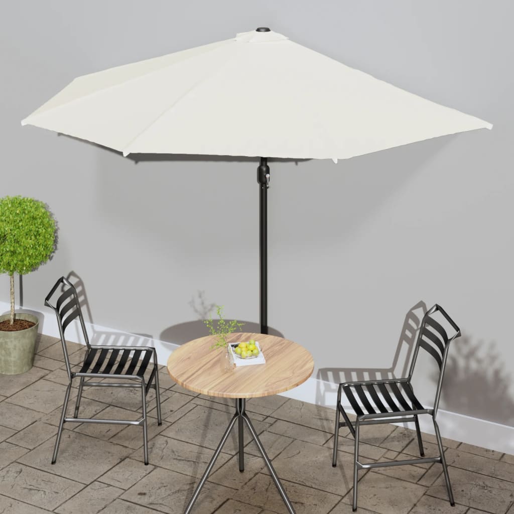 Garden Parasol With Aluminium Pole 270X144 Cm Half
