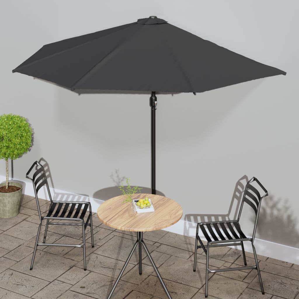 Garden Parasol With Aluminium Pole 270X144 Cm Half