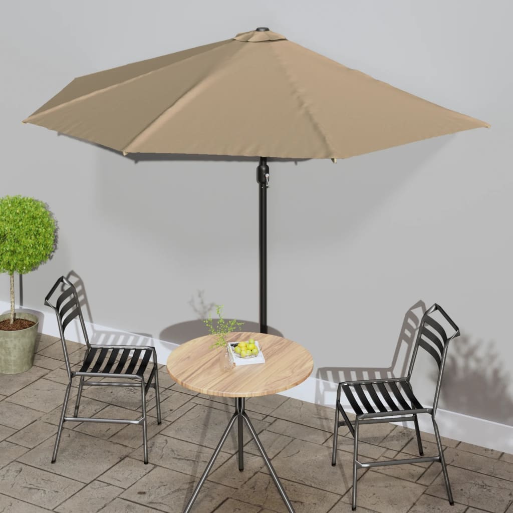 Garden Parasol With Aluminium Pole 270X144 Cm Half