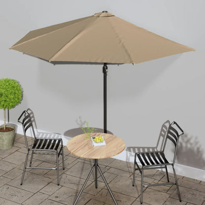 Garden Parasol With Aluminium Pole 270X144 Cm Half