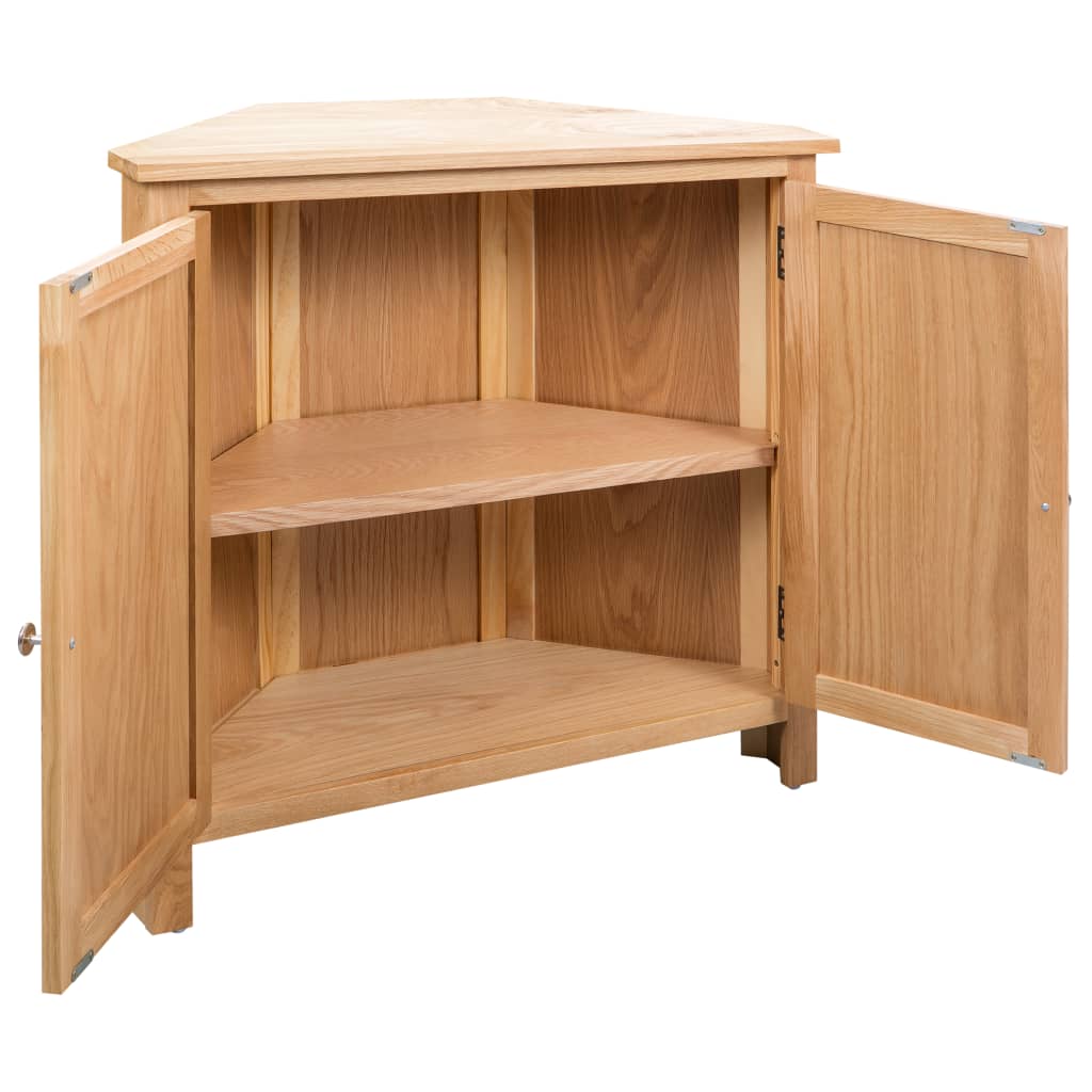Corner Cabinet 80X33.5X78 Cm Solid Oak Wood