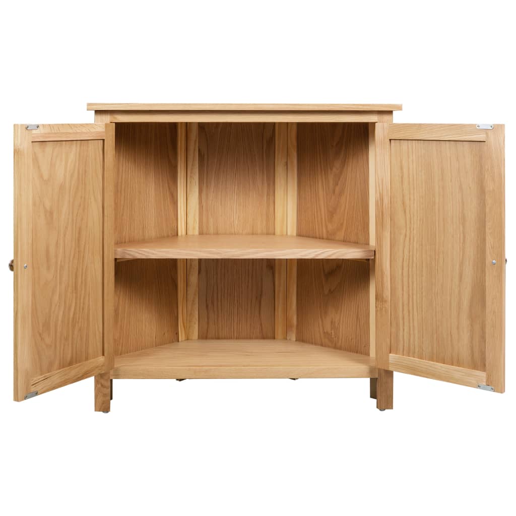 Corner Cabinet 80X33.5X78 Cm Solid Oak Wood