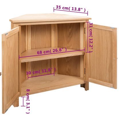Corner Cabinet 80X33.5X78 Cm Solid Oak Wood