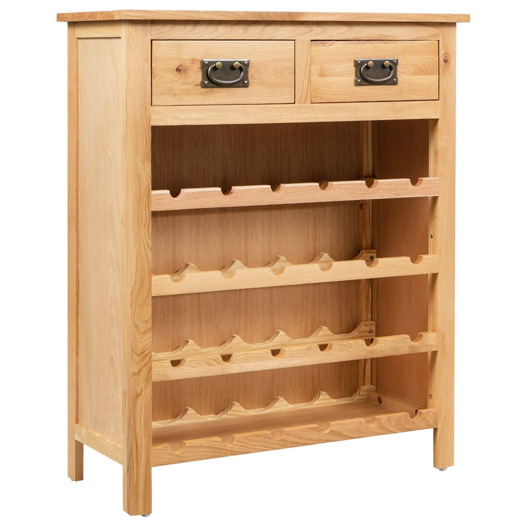 Wine Cabinet 72X32X90 Cm Solid Oak Wood