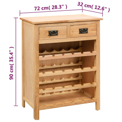 Wine Cabinet 72X32X90 Cm Solid Oak Wood