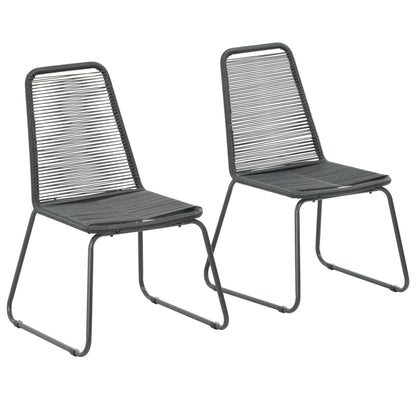 Outdoor Chairs 4 Pcs Poly Rattan Black