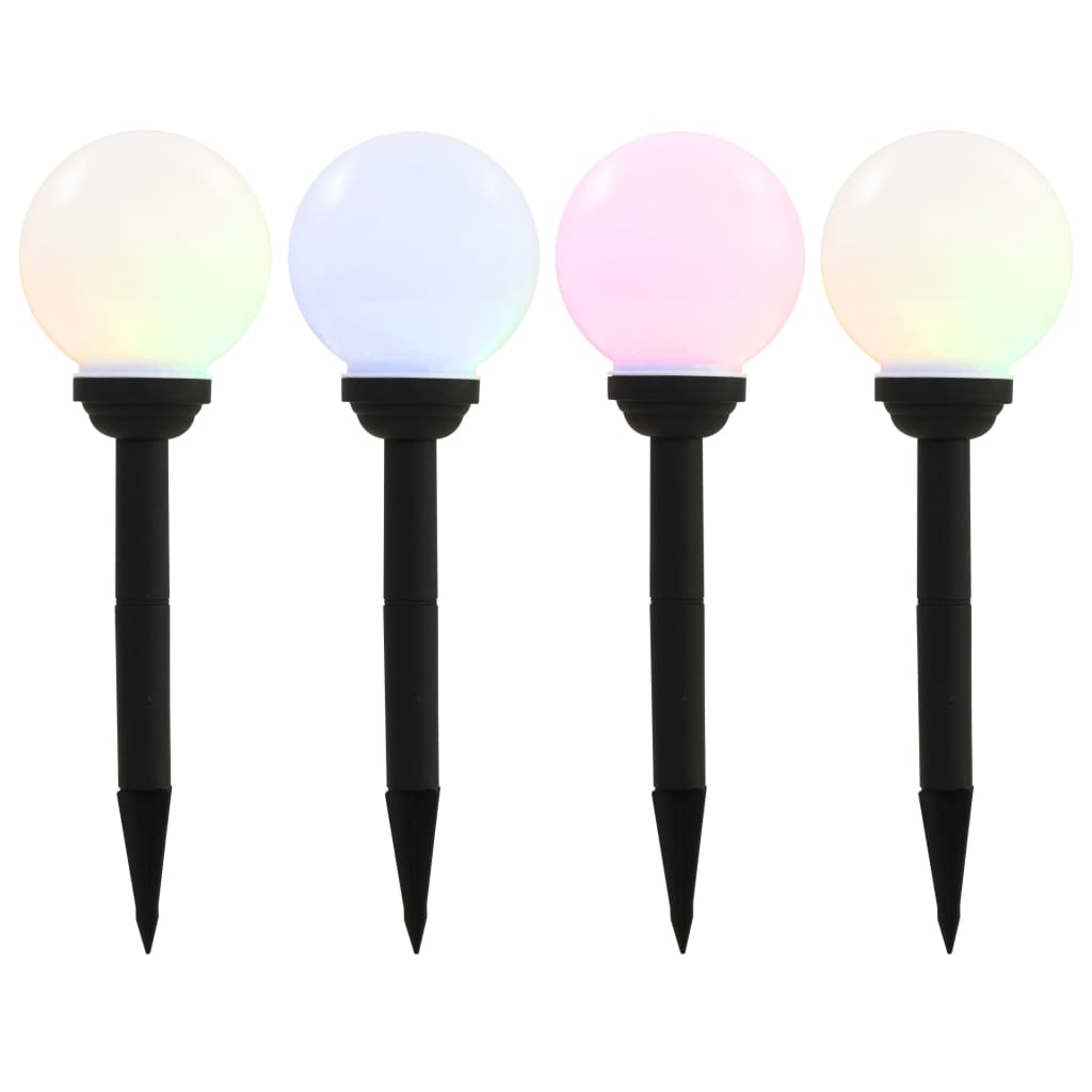 Outdoor Solar Lamps 4 Pcs Led Spherical 15 Cm Rgb