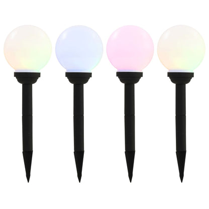Outdoor Solar Lamps 4 Pcs Led Spherical 15 Cm Rgb